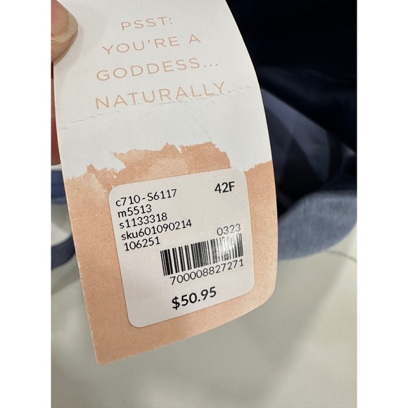 Cacique Cotton Collection Lightly Lined Full Coverage Bra Heather Blue 42F NWT - Picture 3 of 4